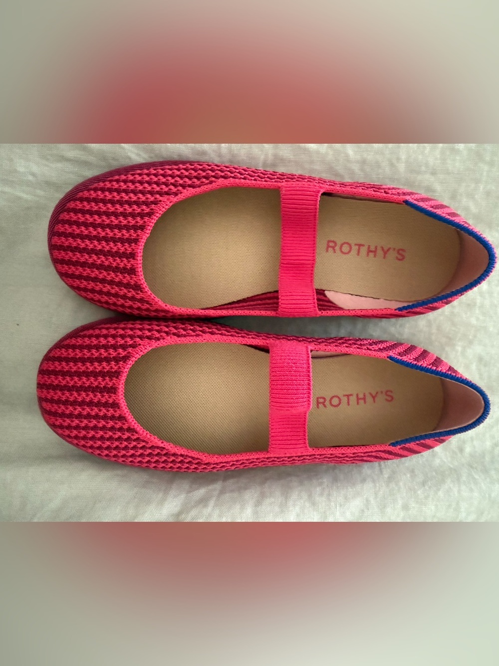 Rothy's The Mini Mary Jane (for Kids) Raspberry Stripe